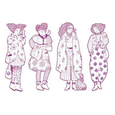 Les Demoiselles Colour-In Cards – Rosemary & Friends