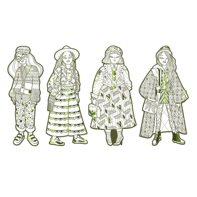 Les Demoiselles Colour-In Cards – Bowie & Friends