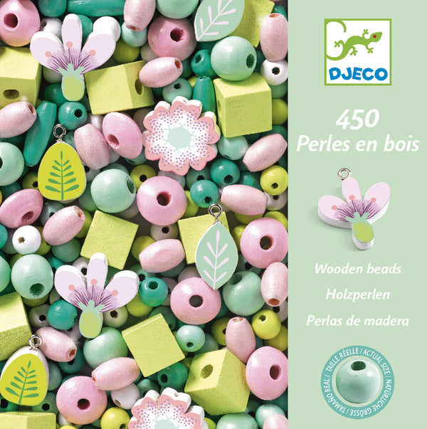 Wooden Beads – Flowers & Leaves