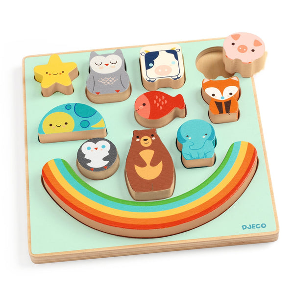 Djeco Wooden Puzzle - Puzz & Boom Rainbow