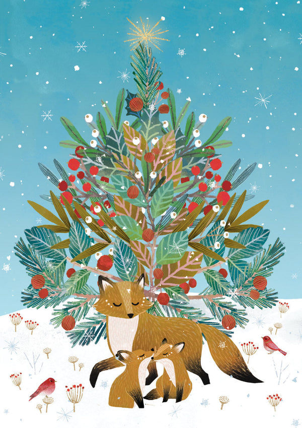 Beneath the Tree Fox Greeting Card single