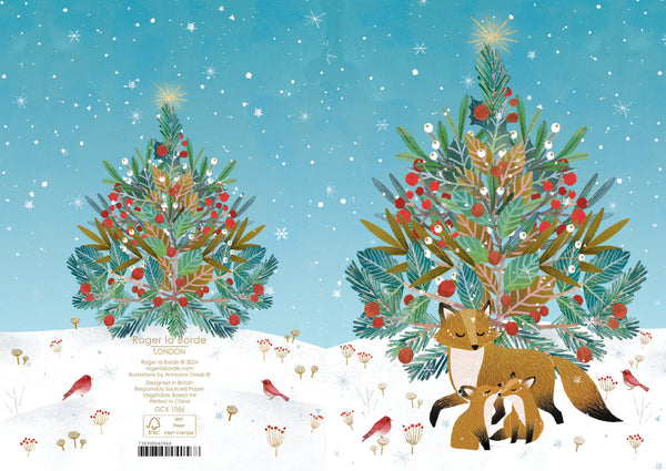 Beneath the Tree Fox Greeting Card single