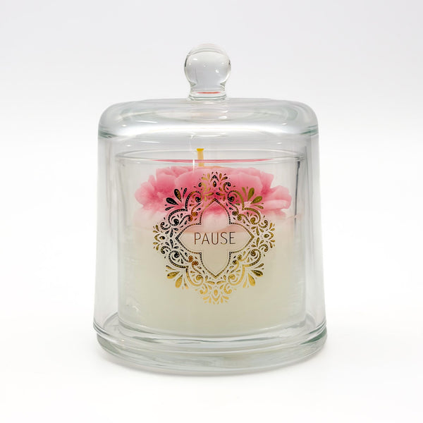 PAUSE Magnolia Candle in Glass Cloche