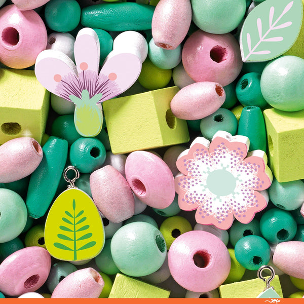 Wooden Beads – Flowers & Leaves