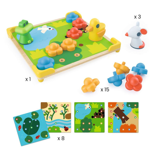 Djeco Mosaico - Ducky & Co Wooden Game For Toddlers 2 yrs +