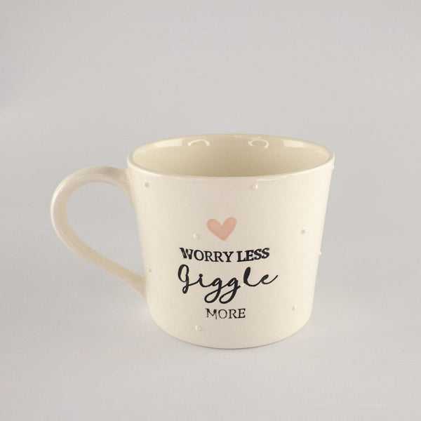 Mug C Candy Love Grey-Worry less giggle more