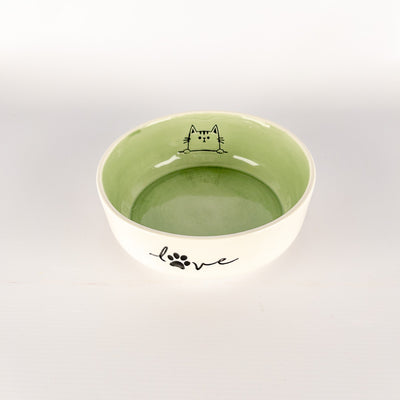 Pet Bowl Large Mint Cat
