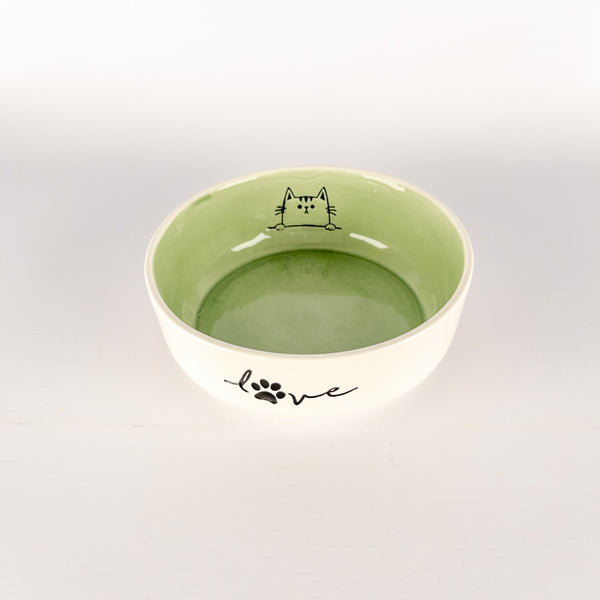 Pet Bowl Large Mint Cat