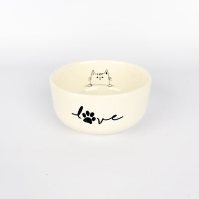 Pet Bowl Medium White Cat
