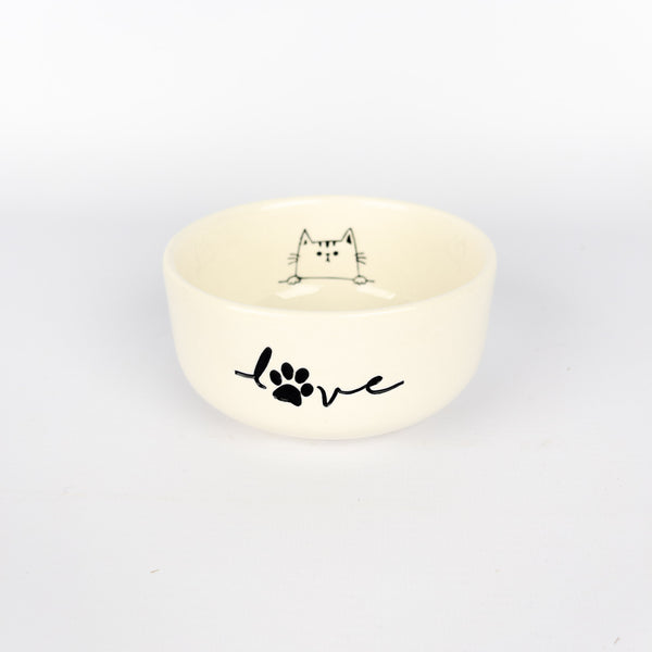 Pet Bowl Medium White Cat