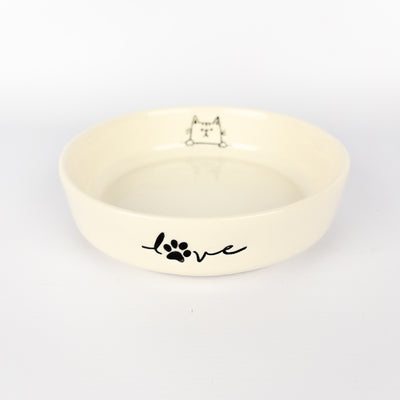 Pet Bowl Large White Cat