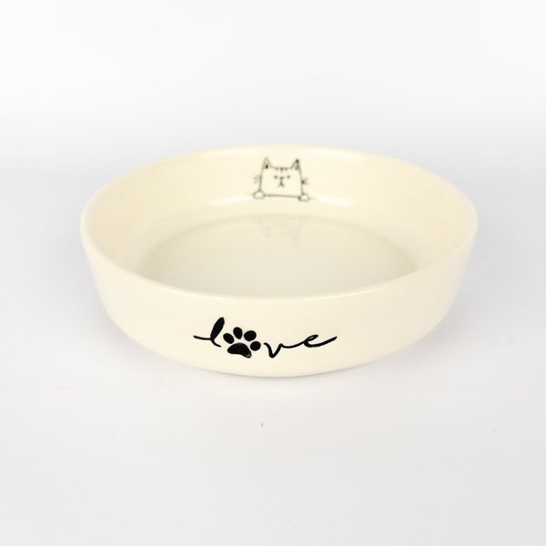 Pet Bowl Large White Cat