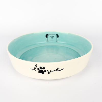 Pet Bowl Large Turquoise Dog