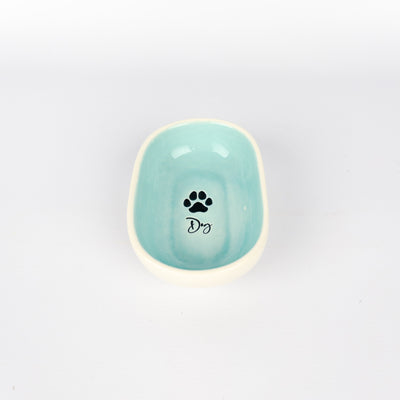 Oval Pet Bowl Small Turquoise Dog