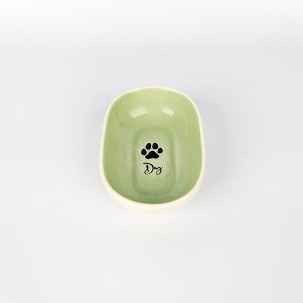 Oval Pet Bowl Small Mint Dog