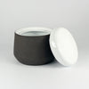 Kiki Sugar Pot - Black Clay with White Glaze