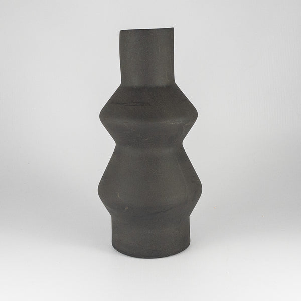 Julia Vase Large - Black Clay with White Glaze