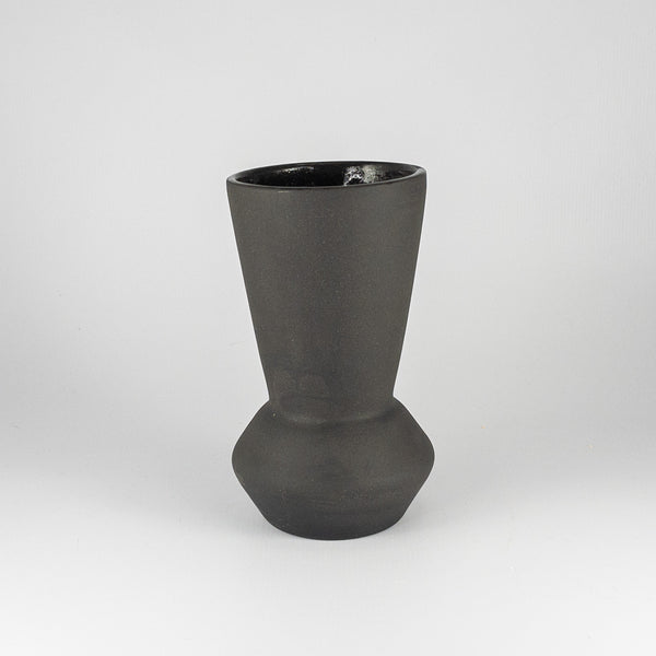 Julia Vase Small - Black Clay with White Glaze