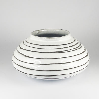 Protea Vase - Black Clay with White Glaze