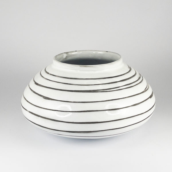 Protea Vase - Black Clay with White Glaze