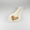 Spoon Rest Flat - Floral Heart Design Red