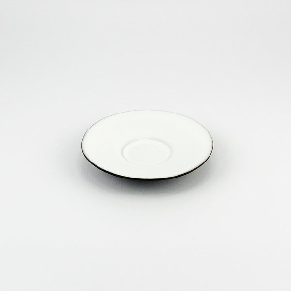 Espresso Saucer - Black Clay with White Glaze