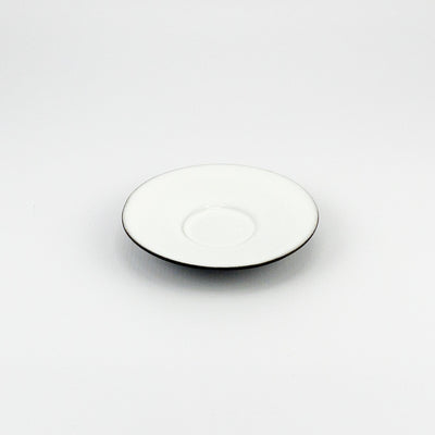 Espresso Saucer - Black Clay with White Glaze