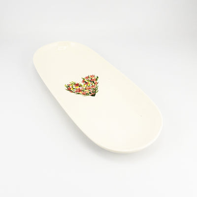 Flat Oval Medium - Floral Heart