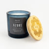 PAUSE Candle in Glass with Wooden Lid - Azure