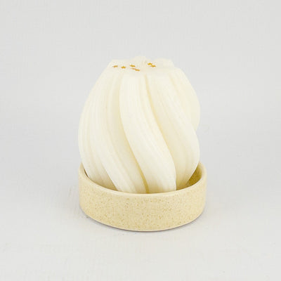 PAUSE Swirl Candle on Plate - Vanilla