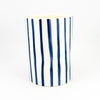 Cylinder Squashed Vase Evil Eye Blue Stripes