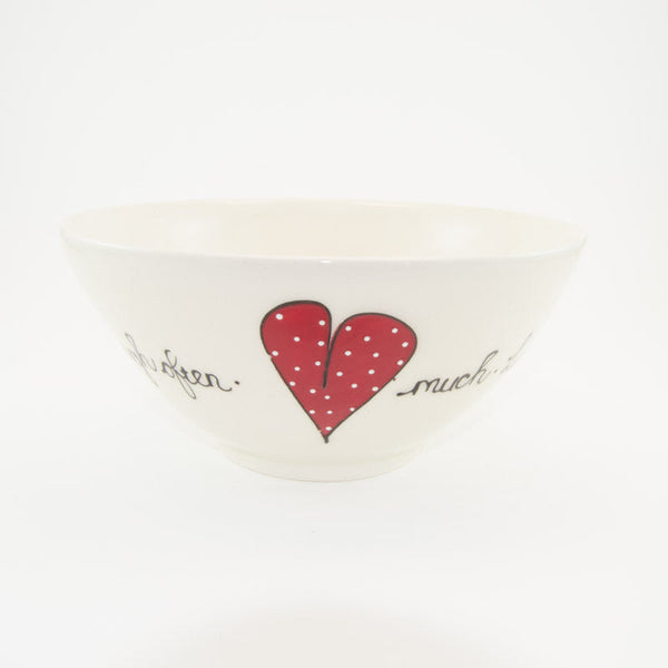 Salad Bowl Small Heart & Words