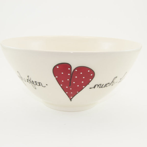 Salad Bowl Large Heart & Words