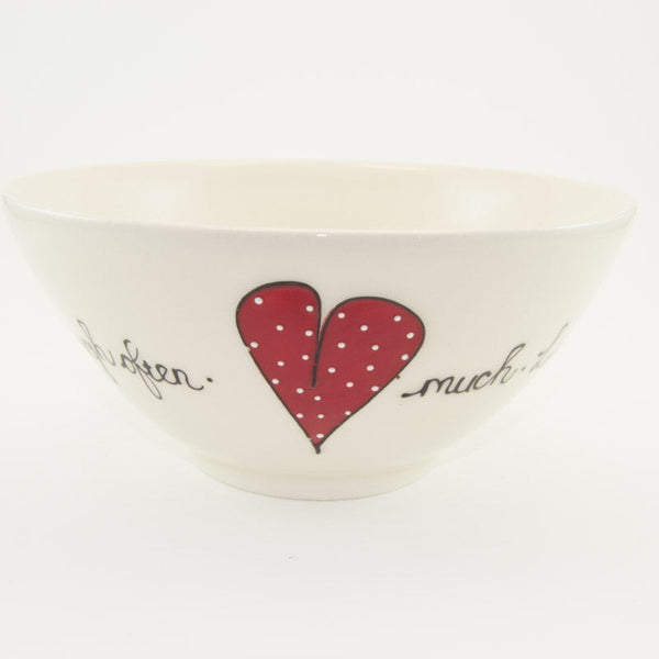 Salad Bowl Large Heart & Words