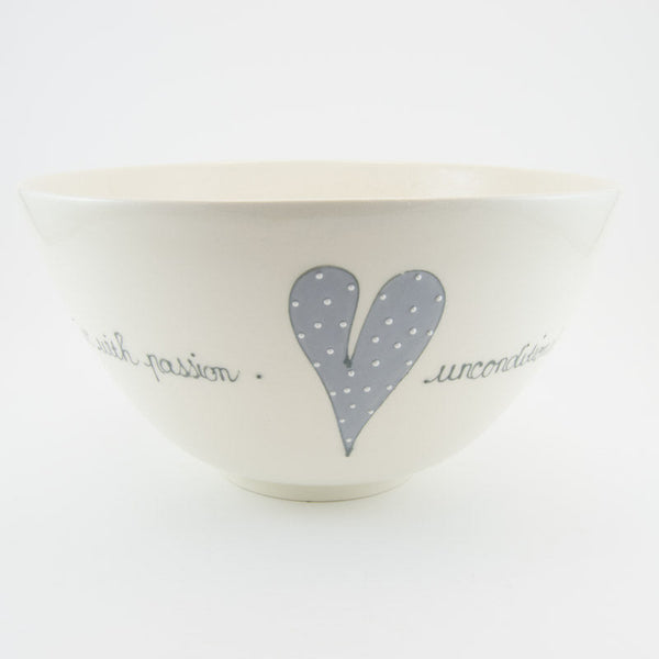 Salad Bowl Large Heart & Words