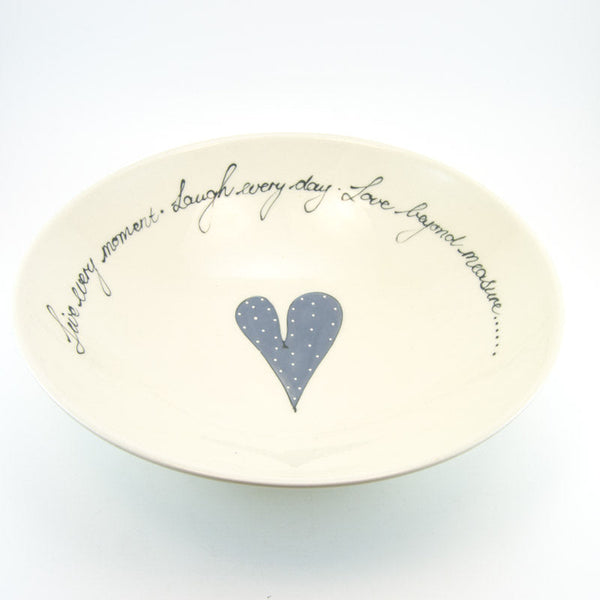 Pasta Bowl Large Heart & Words