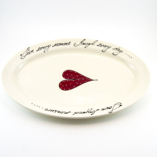 Oval Platter Large Heart & Words