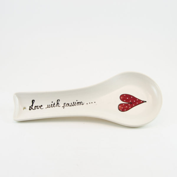 Spoon Rest Flat Heart & Words
