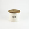 Small Jar Ceramic Lid White Gloss - Coffee