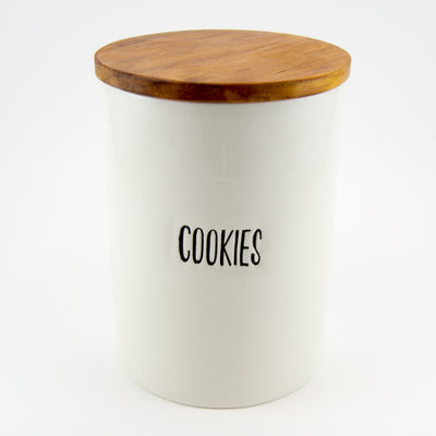 Large Jar - White Gloss - Cookies