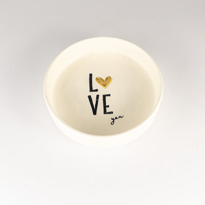 Ramekin A “LOVE” with Gold Detail