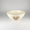Salad Bowl Small - Floral Heart Design Red