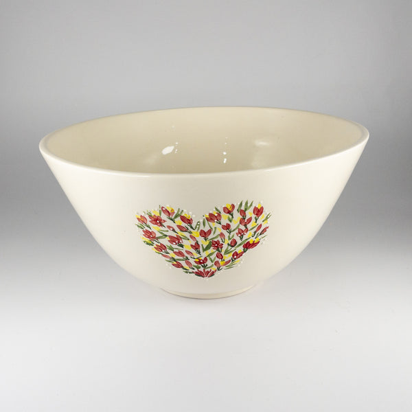 Salad Bowl Large - Floral Heart
