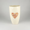 Bulllet Vase - Floral Heart Design Red
