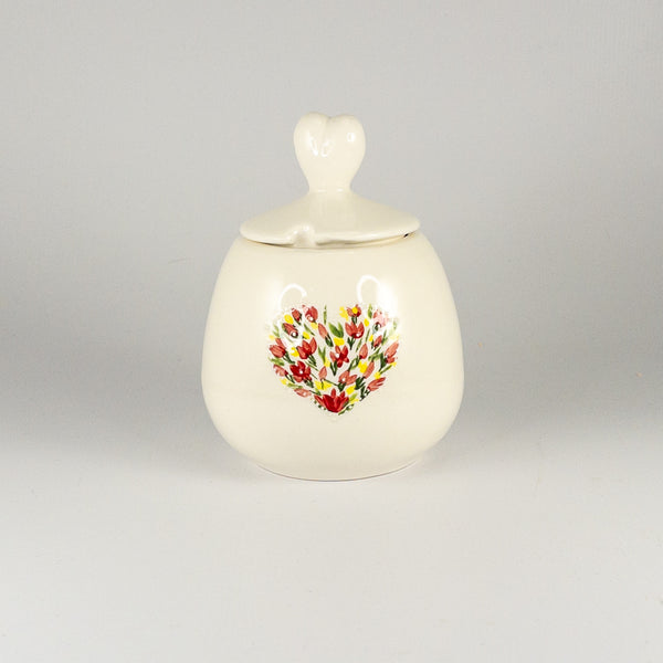 Heart Sugar Pot - Floral Heart