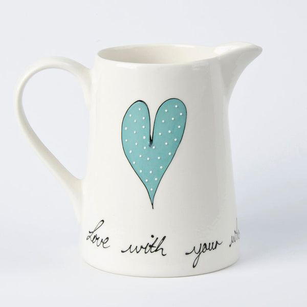 Old Farm Jug Heart & Words