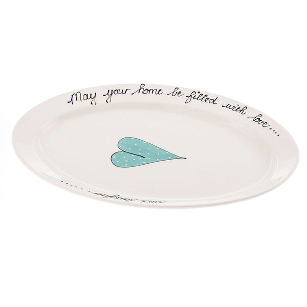 Oval Platter Large Heart & Words