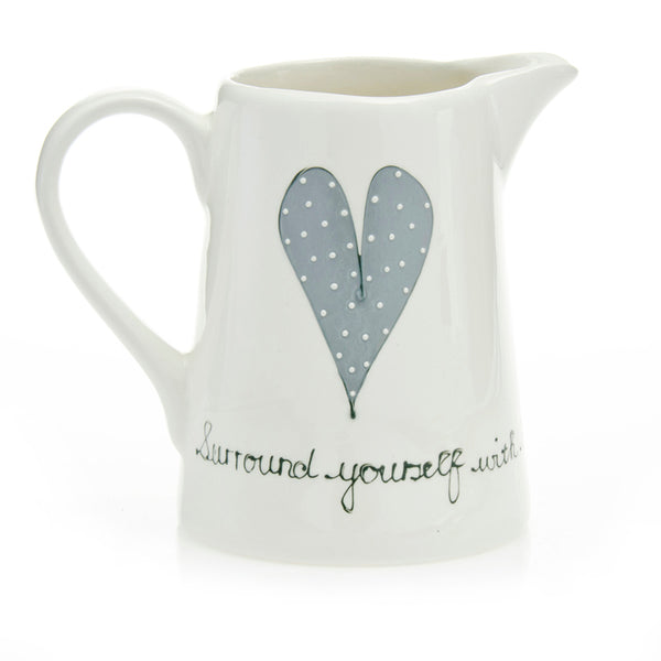 Old Farm Jug Heart & Words