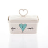 Butter Dish Heart Heart & Words