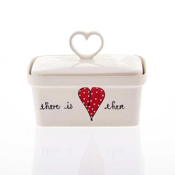 Butter Dish Heart Heart & Words